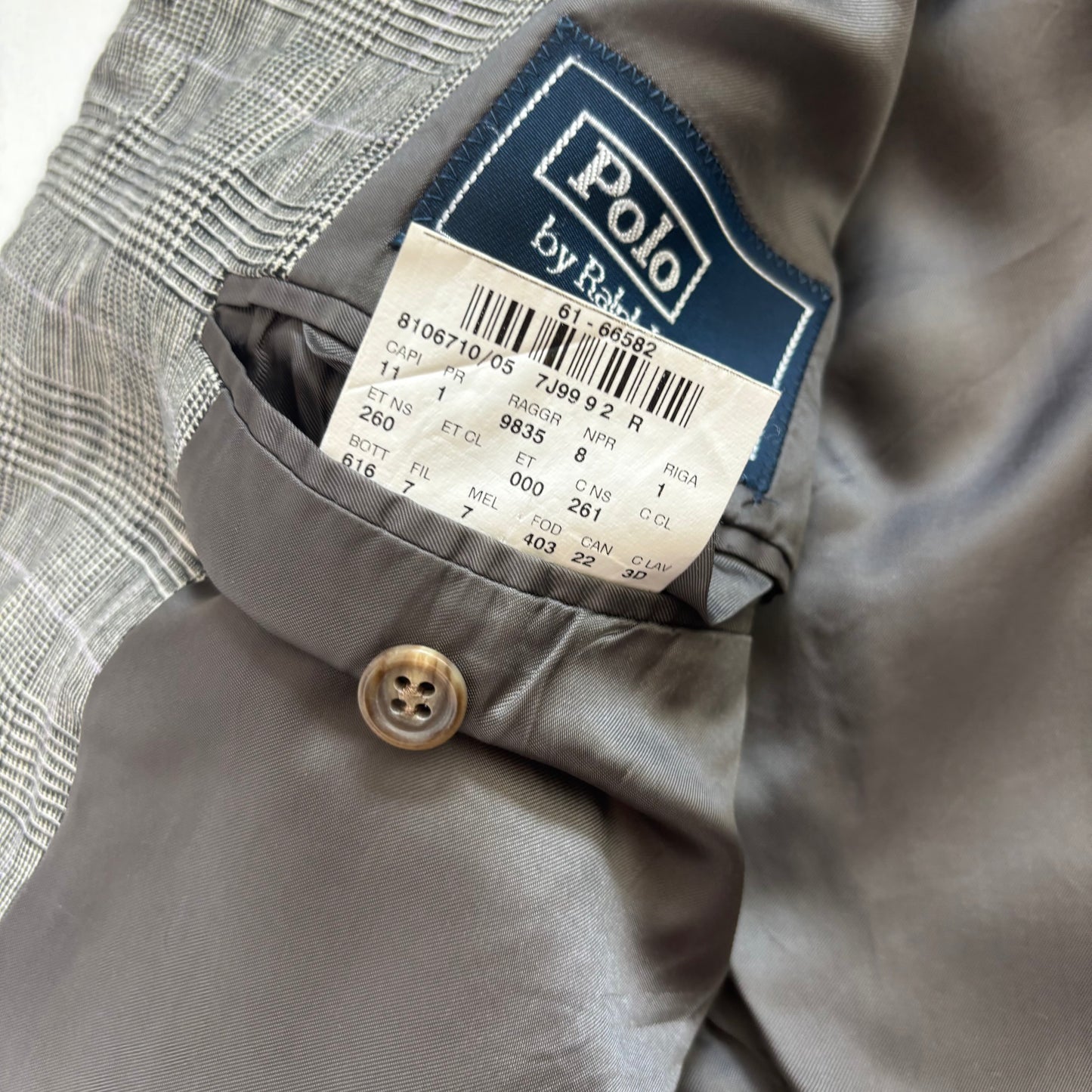 Grey Glen Plaid Check Suit Blazer & Trousers (Flax) - 42R