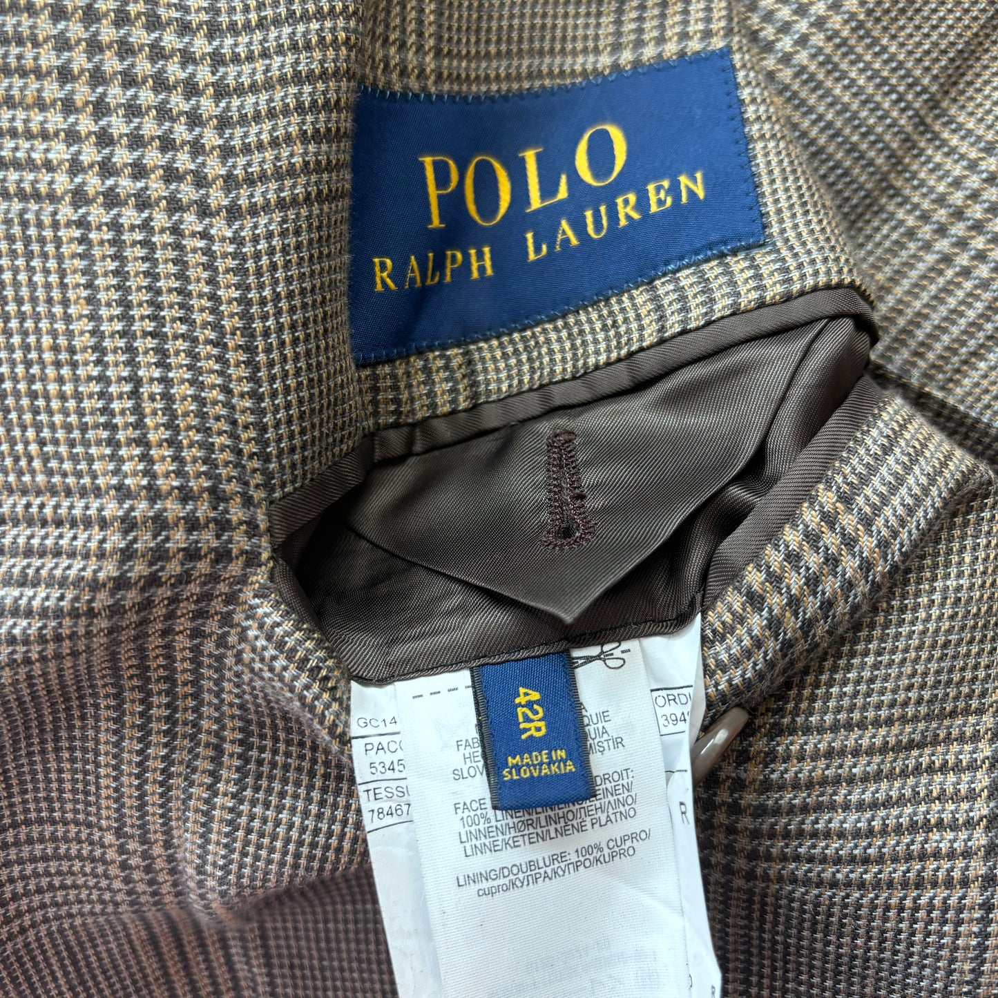 Prince Of Wales Check Suit Blazer Glen Plaid (Linen) - 42R
