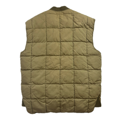 Beige Quilted Puffer Vest Gilet - M