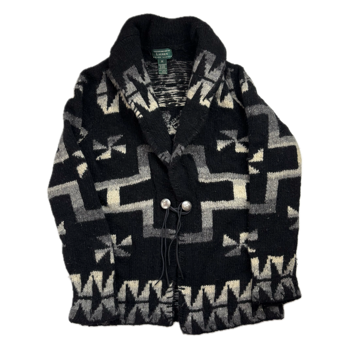 Lauren Aztec Hand Knit Cardigan (Wool) - M
