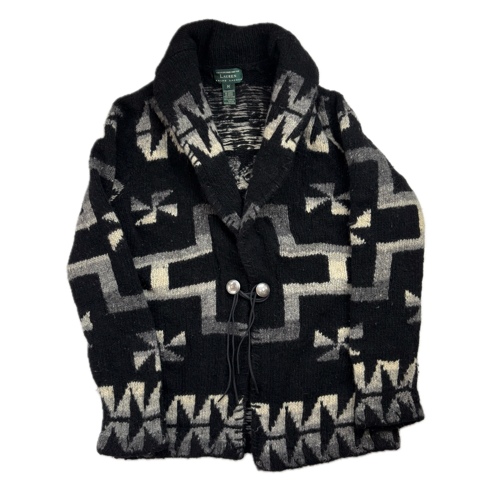 Lauren Aztec Hand Knit Cardigan (Wool) - M