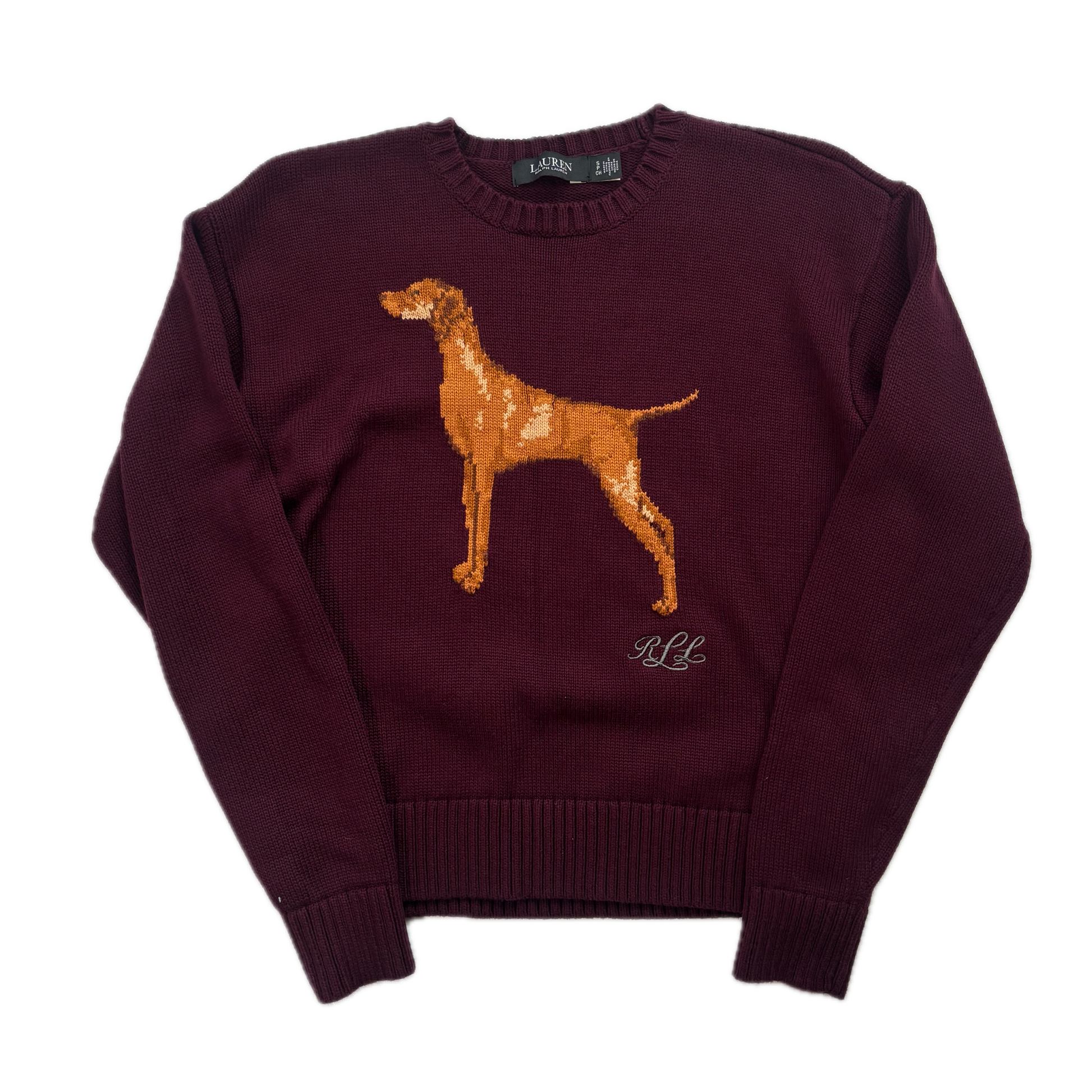 Lauren Hand Burgundy Dog Jumper (Cotton) - S