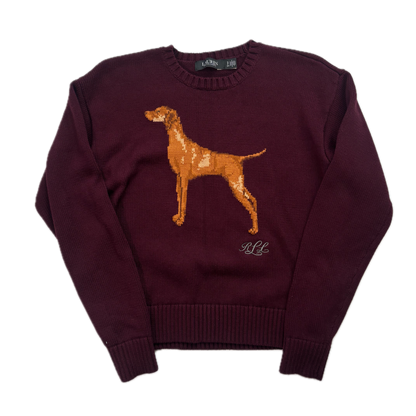 Lauren Hand Burgundy Dog Jumper (Cotton) - S
