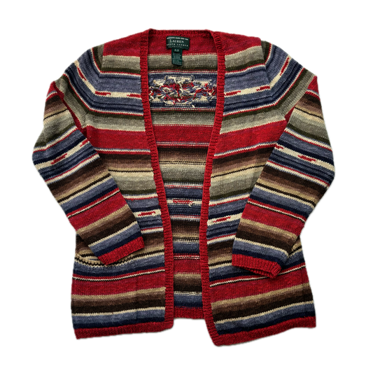 Lauren Ralph Lauren Aztec Hand Knit Cardigan (Linen Blend) - S