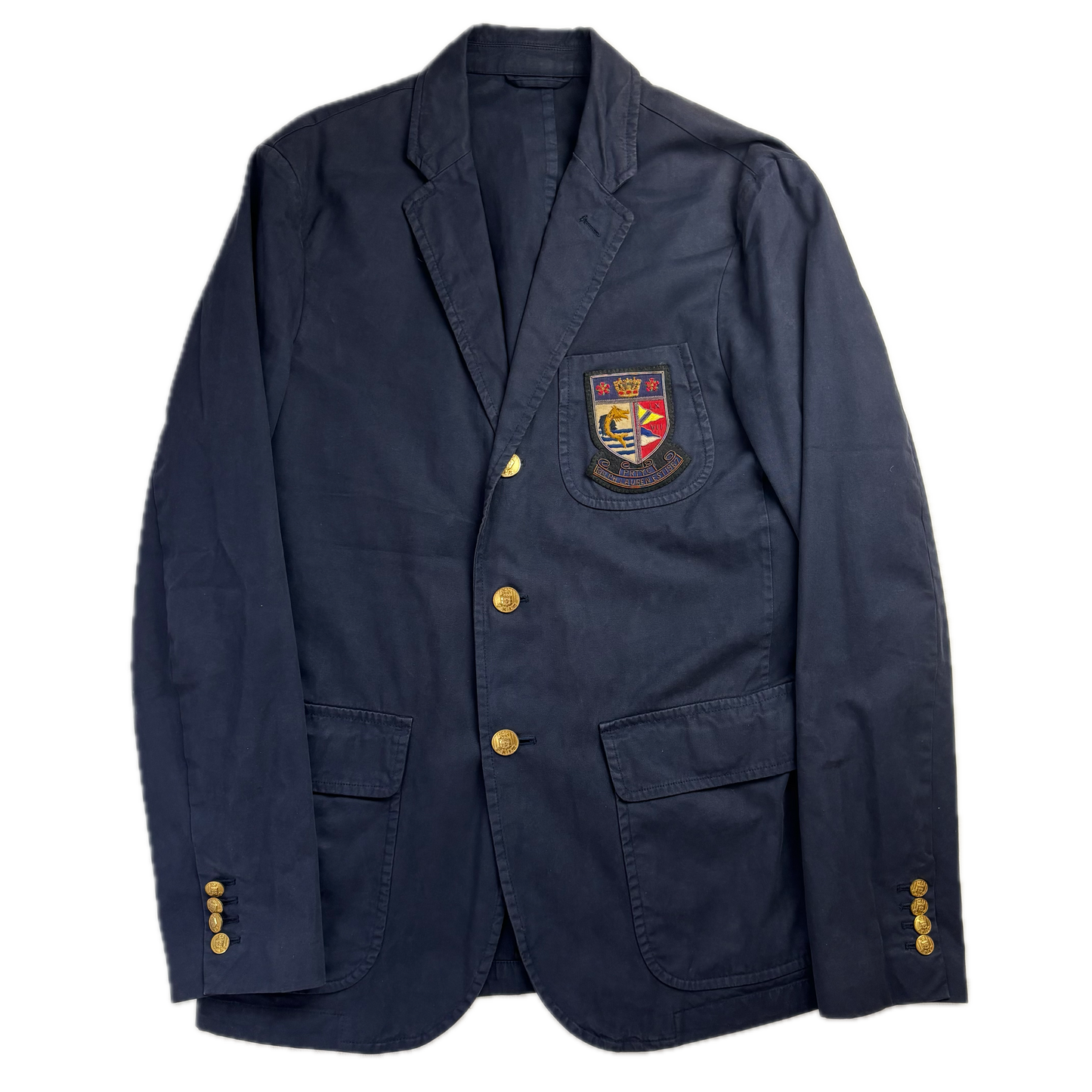 Navy Crest Blazer Sports Jacket - 42R