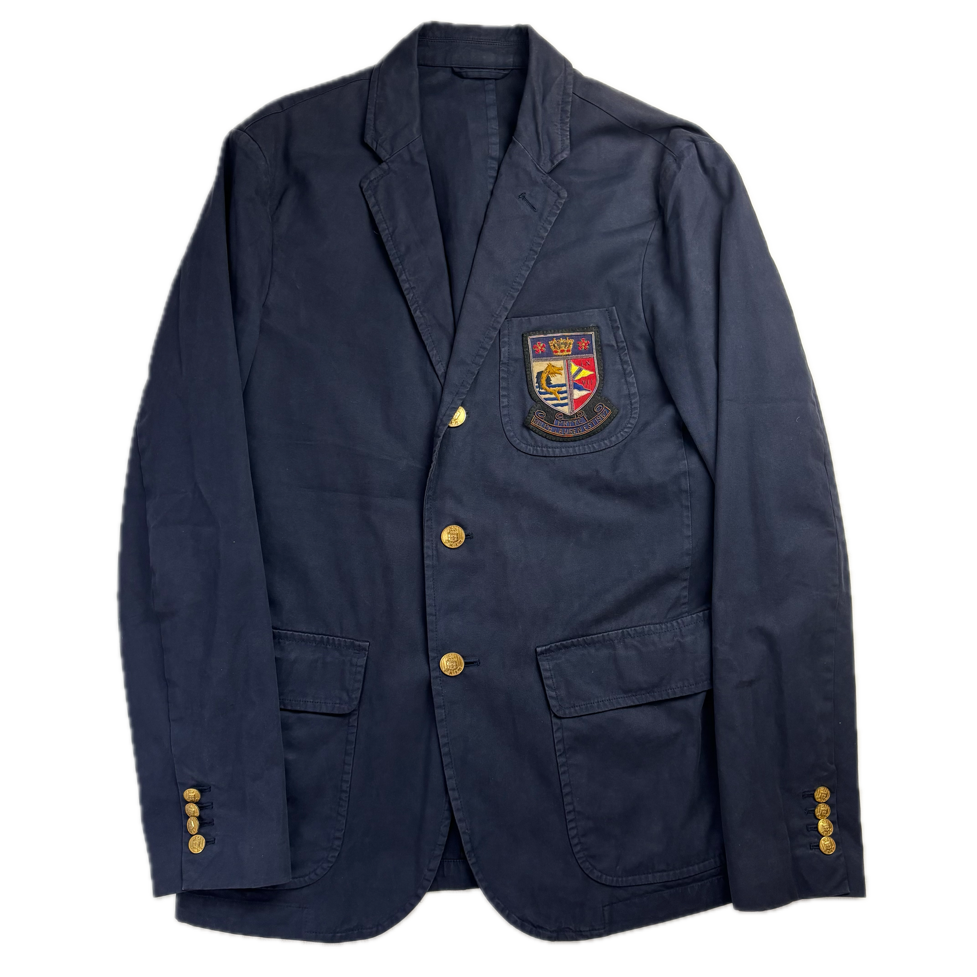 Navy Crest Blazer Sports Jacket - 42R