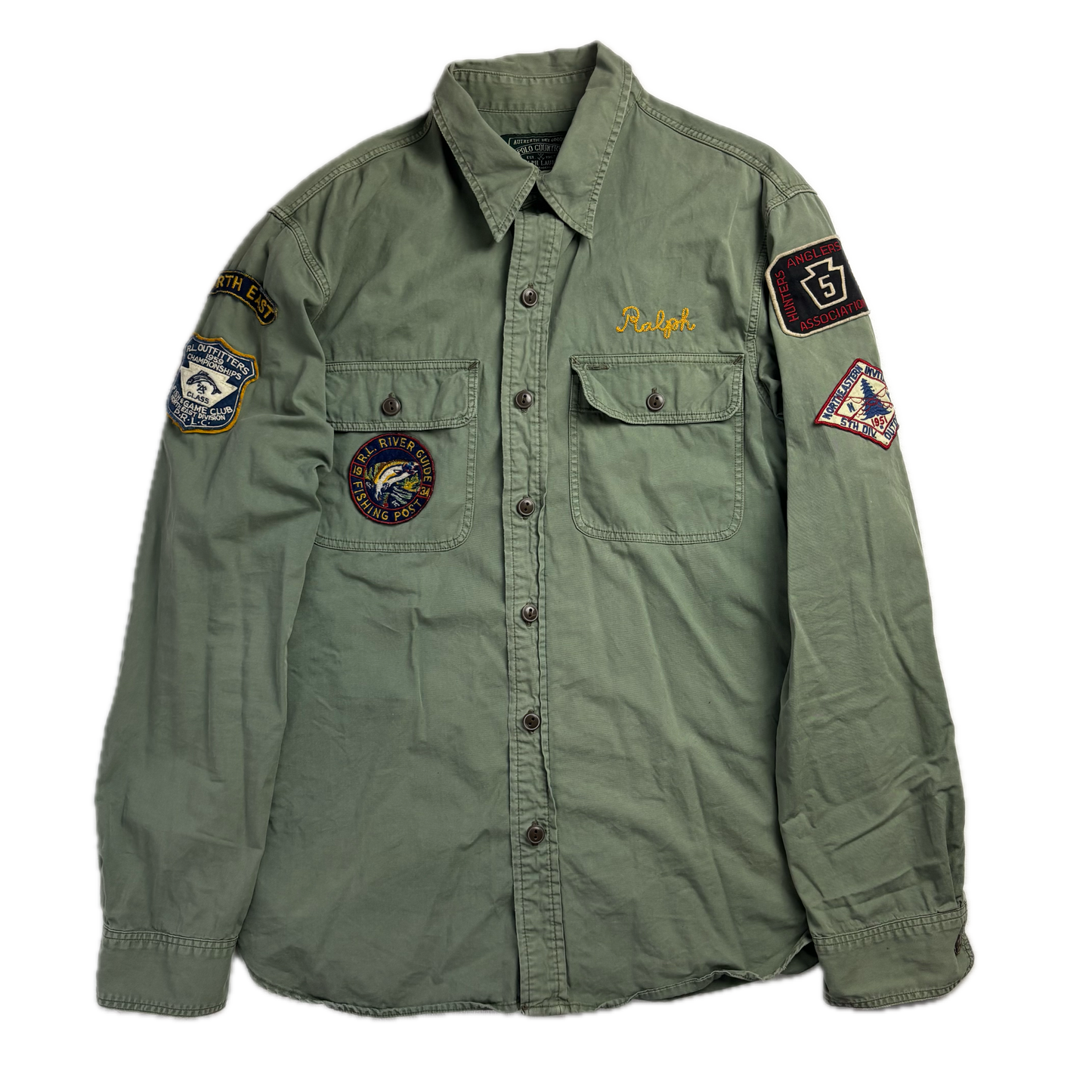 Polo Country Ralph Lauren Rod & Reel Green Fishing Shirt - M