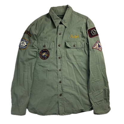 Polo Country Ralph Lauren Rod & Reel Green Fishing Shirt - M