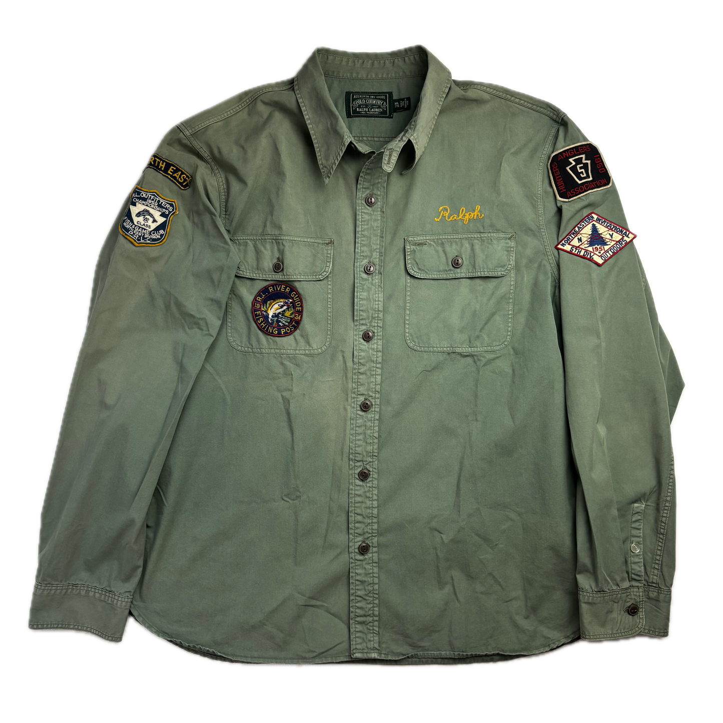 Polo Country Ralph Lauren Rod & Reel Green Fishing Shirt - XXL