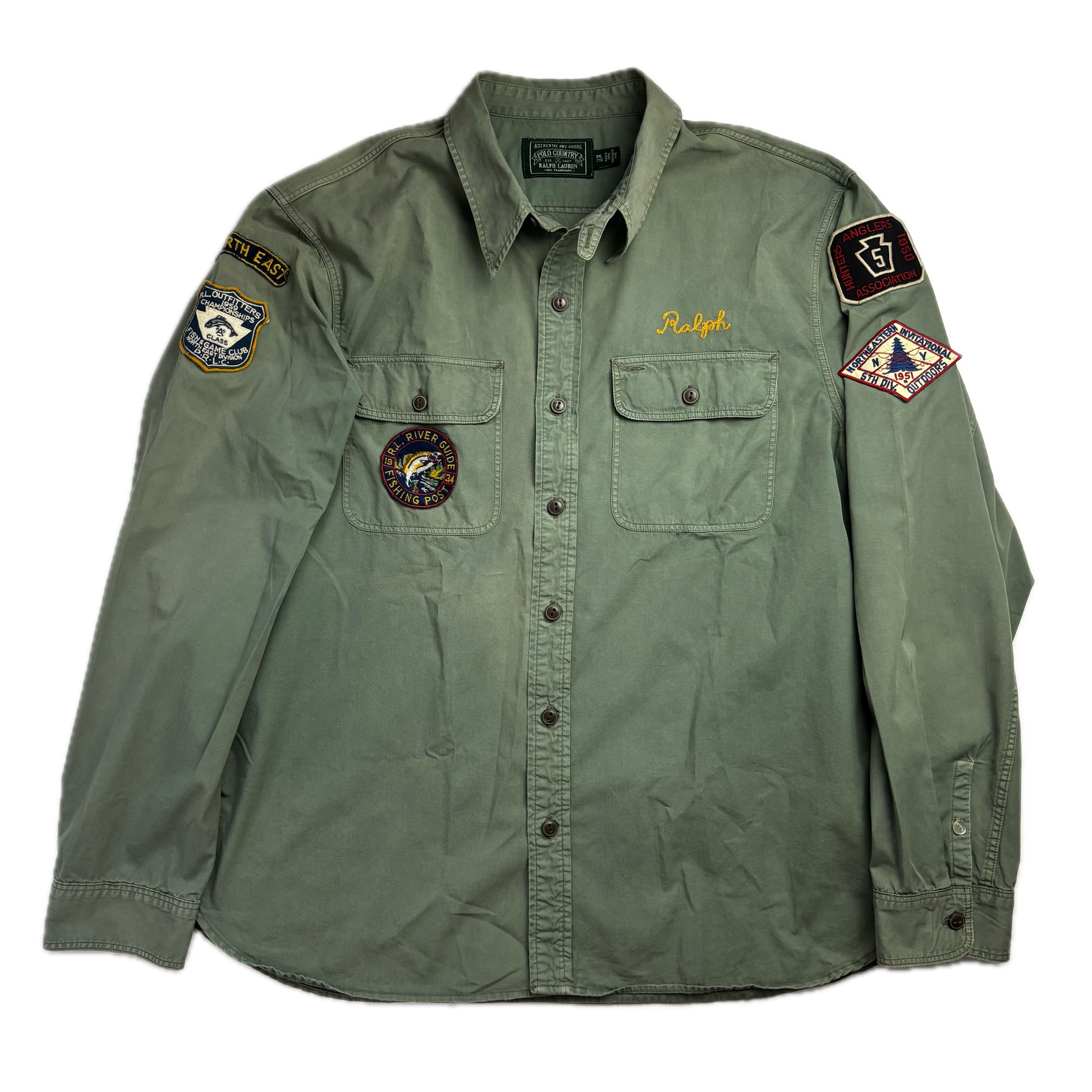Polo Country Ralph Lauren Rod & Reel Green Fishing Shirt - XXL