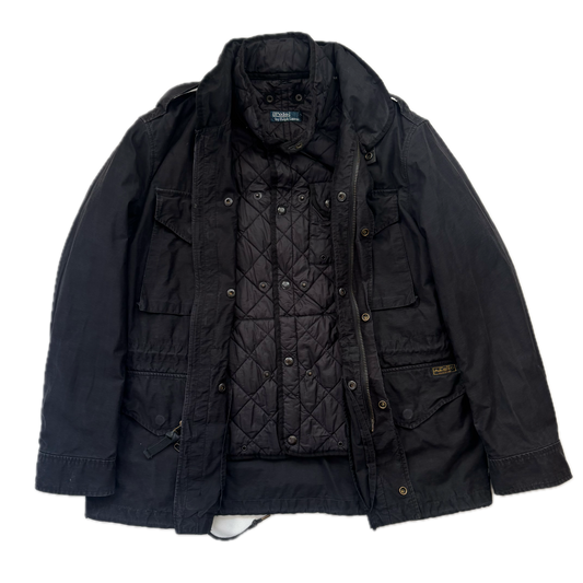 Polo Ralph Lauren 2 in 1 Black Utility Jacket with Quilted Liner - L