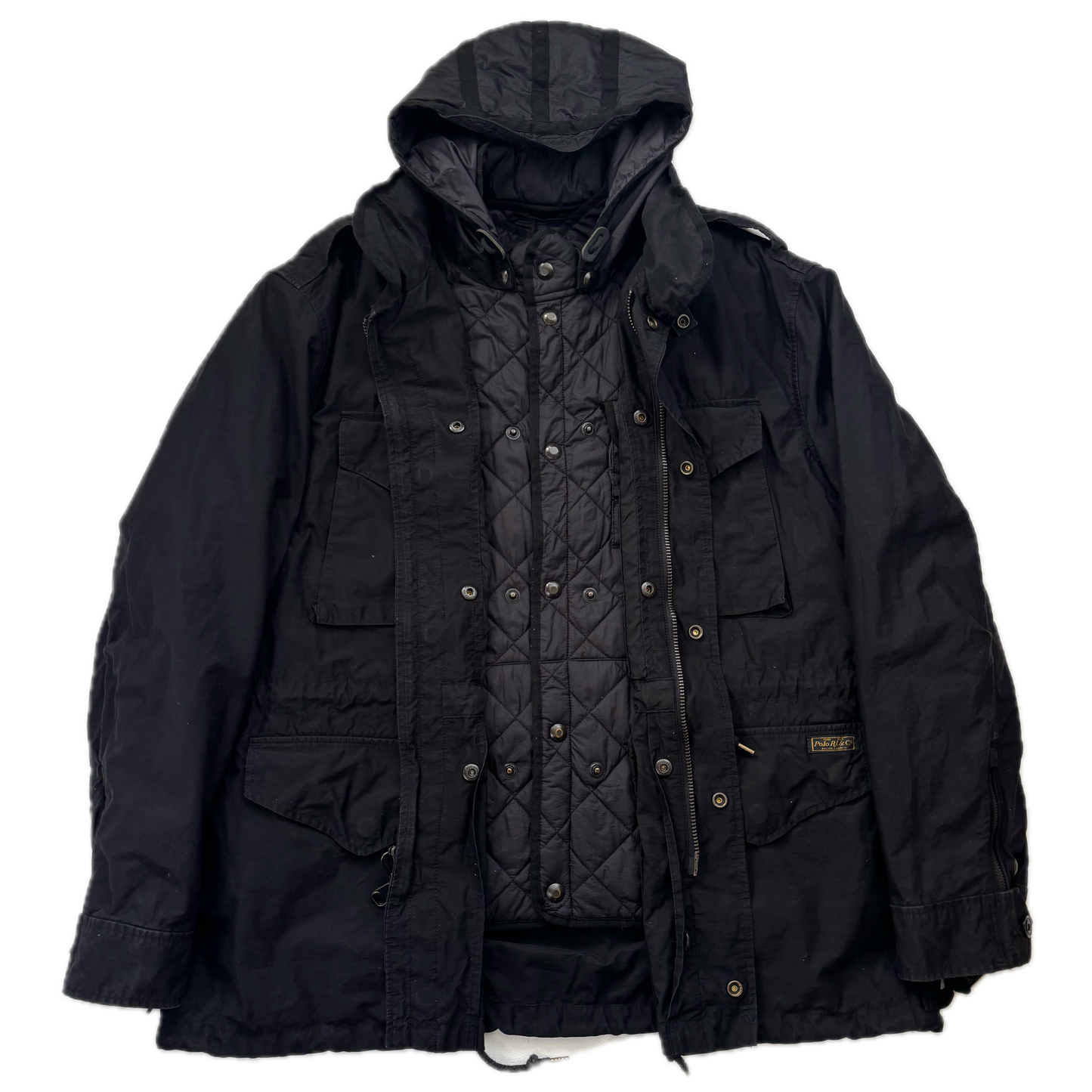 Polo Ralph Lauren 2 in 1 Black Utility Jacket with Quilted Liner - XXL