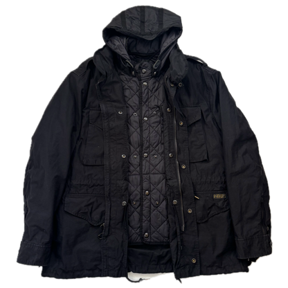 Polo Ralph Lauren 2 in 1 Black Utility Jacket with Quilted Liner - XXL
