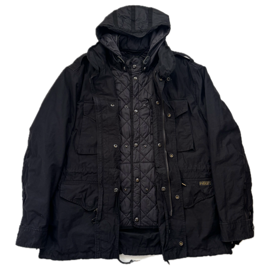 Polo Ralph Lauren 2 in 1 Black Utility Jacket with Quilted Liner - XXL