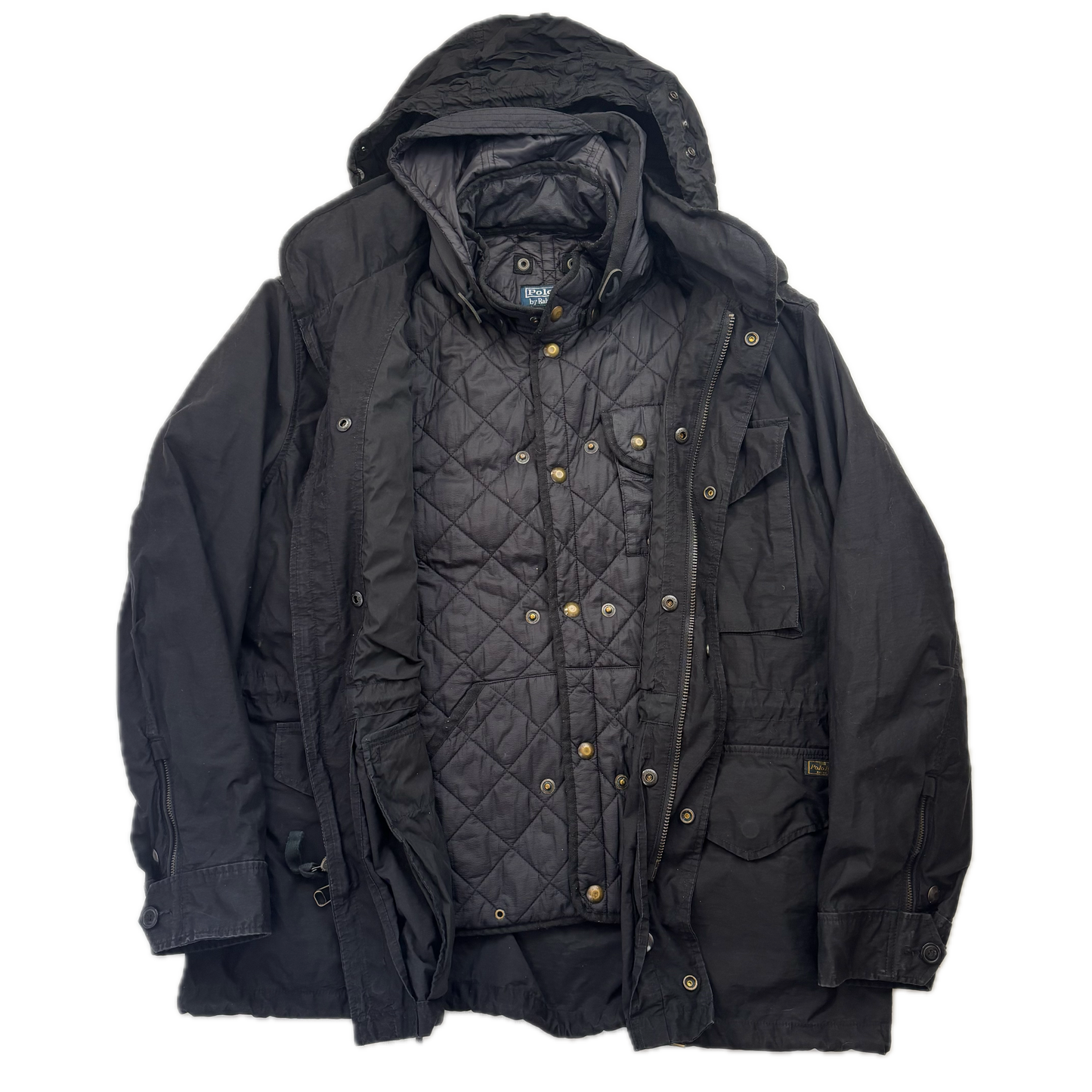 Polo Ralph Lauren 2 in 1 Black Utility Jacket with Quilted Liner XXL