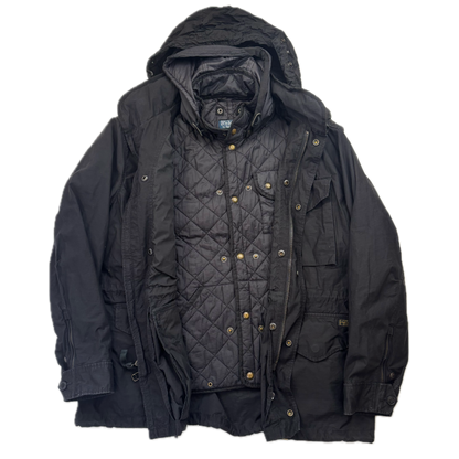 Polo Ralph Lauren 2 in 1 Black Utility Jacket with Quilted Liner XXL