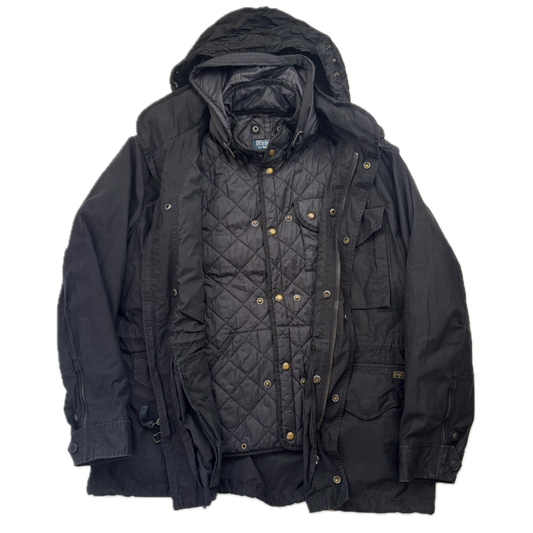 Polo Ralph Lauren 2 in 1 Black Utility Jacket with Quilted Liner XXL