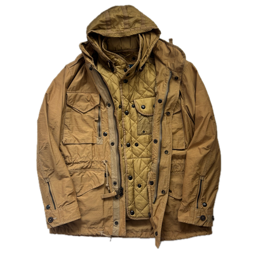 Polo Ralph Lauren 2 in 1 Tan Utility Jacket with Quilted Liner - M