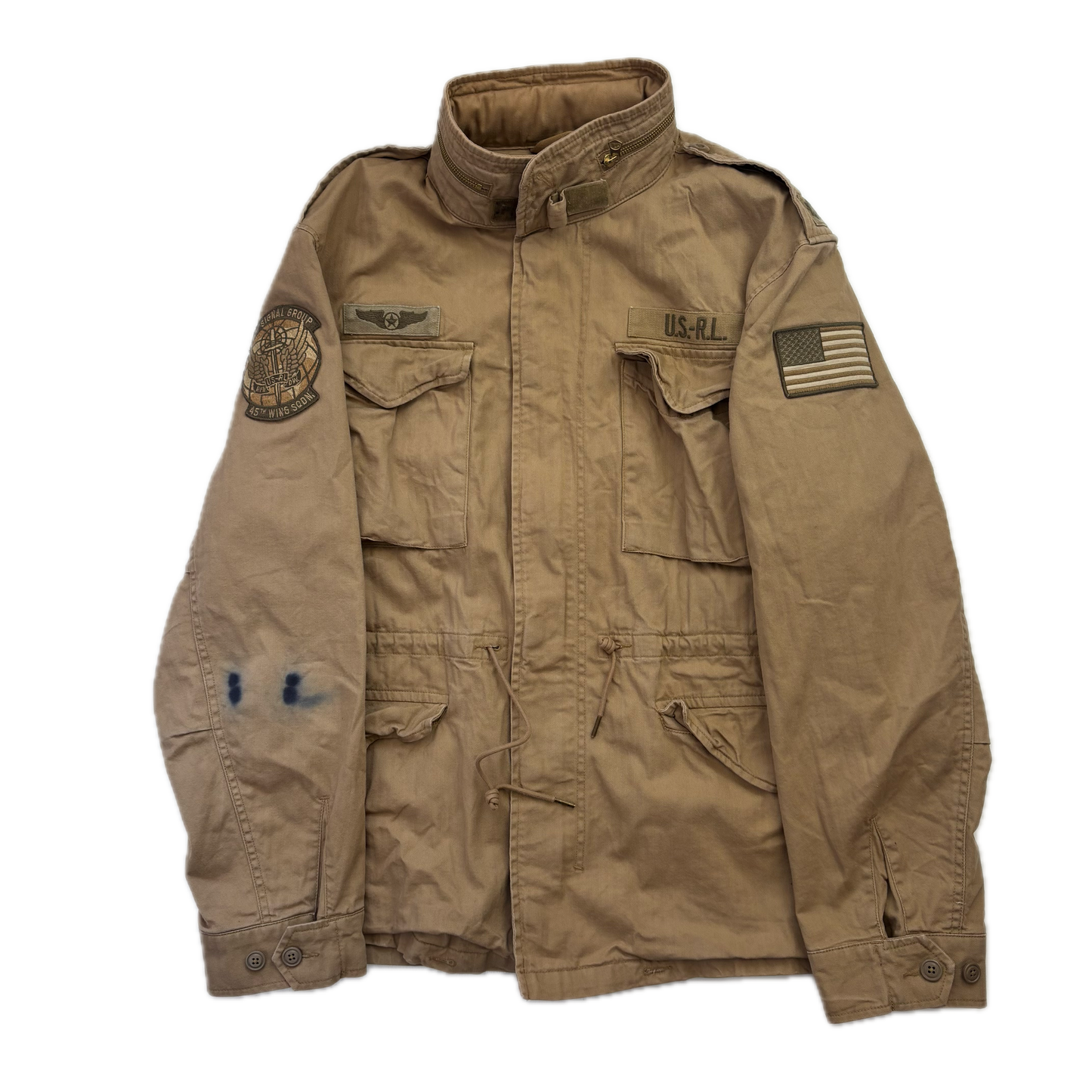 Polo Ralph Lauren Beige Military Army Parka Jacket  - XXL