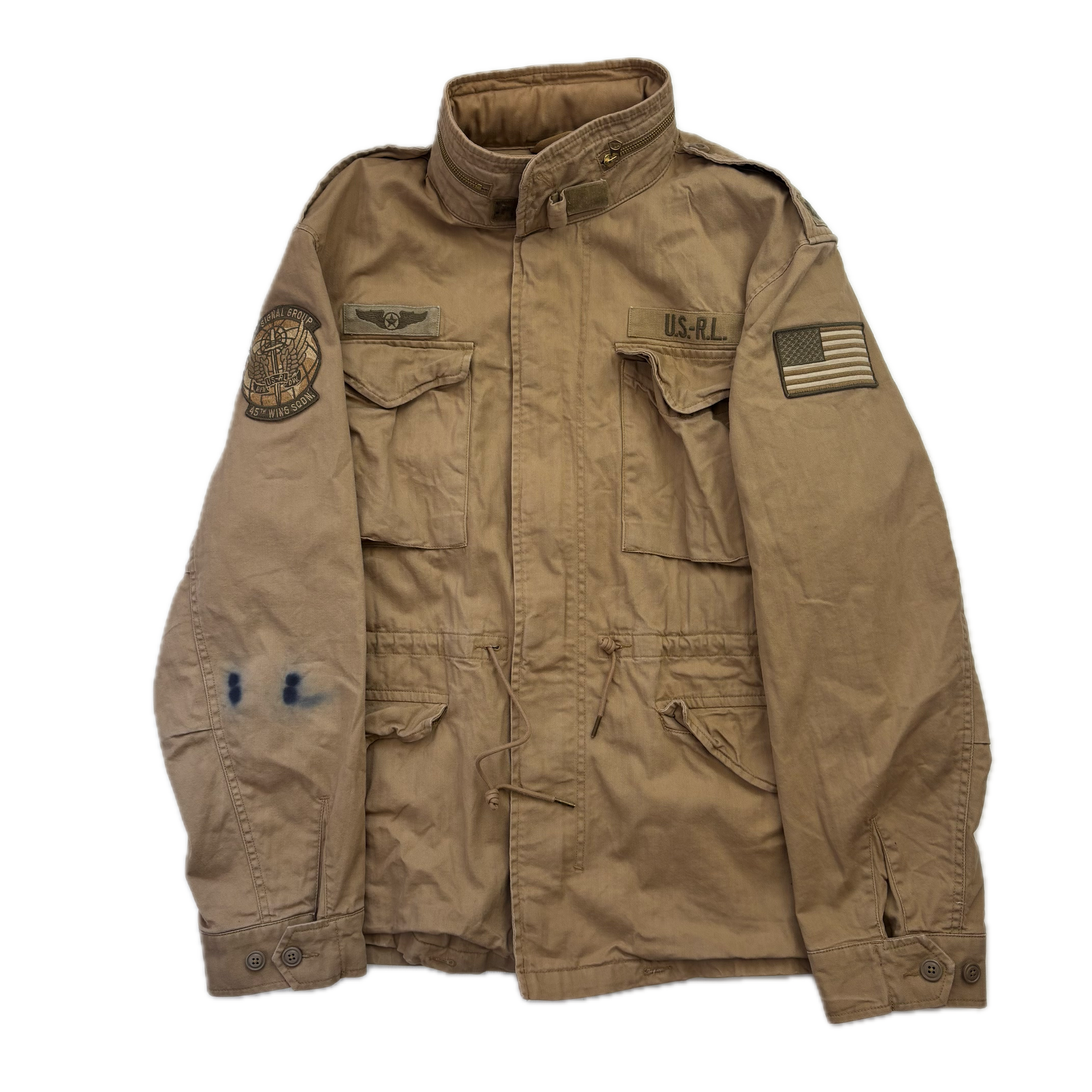Polo Ralph Lauren Beige Military Army Parka Jacket  - XXL