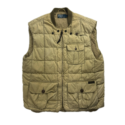 Polo Ralph Lauren Beige Quilted Puffer Vest Gilet - L