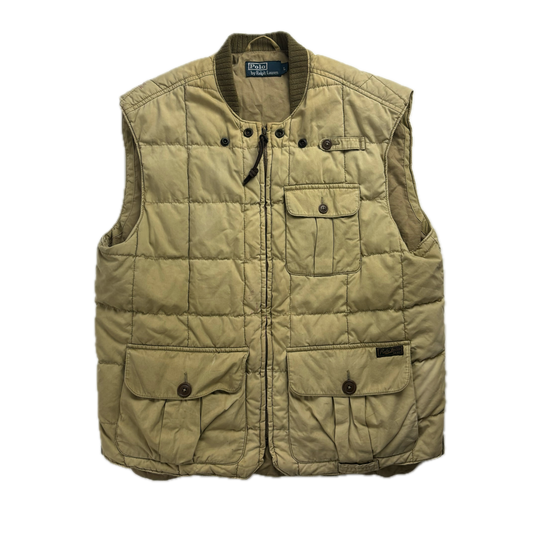 Polo Ralph Lauren Beige Quilted Puffer Vest Gilet - L