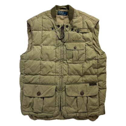 Polo Ralph Lauren Beige Quilted Puffer Vest Gilet  Hunting- M