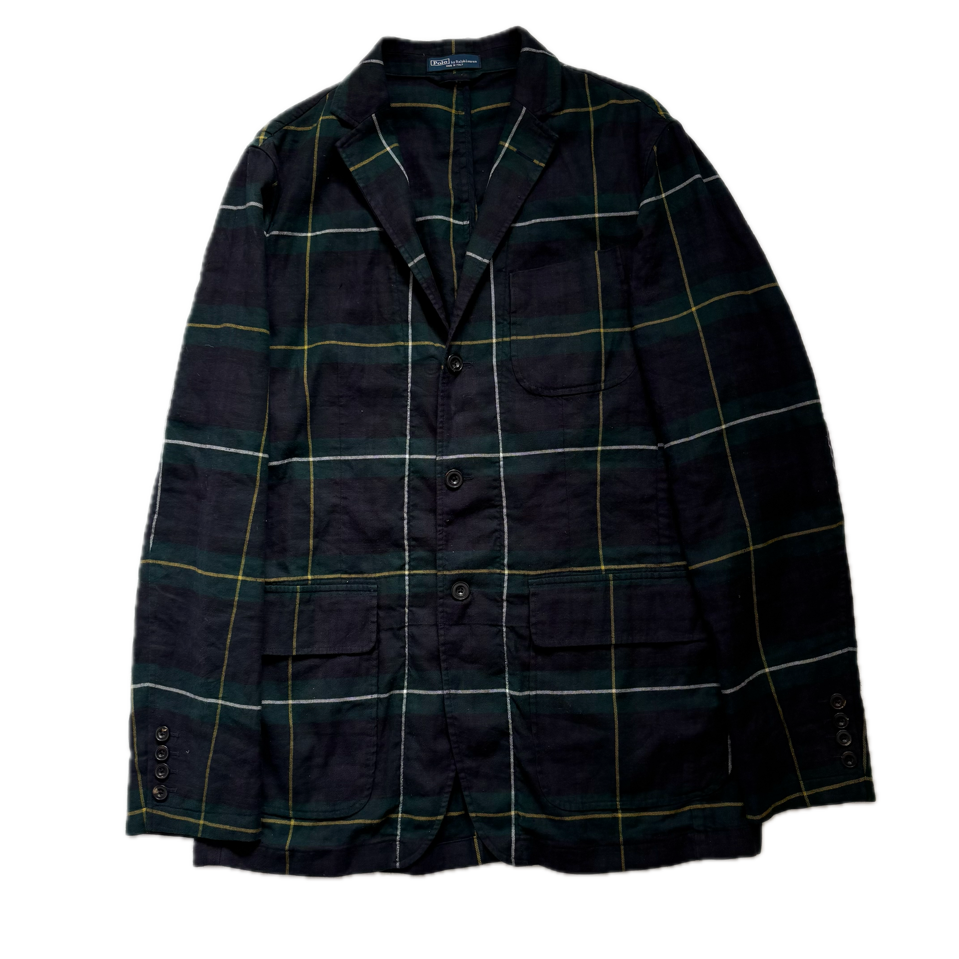 Polo Ralph Lauren BlackWatch Green Navy Tartan Blazer Sports Coat - 40R