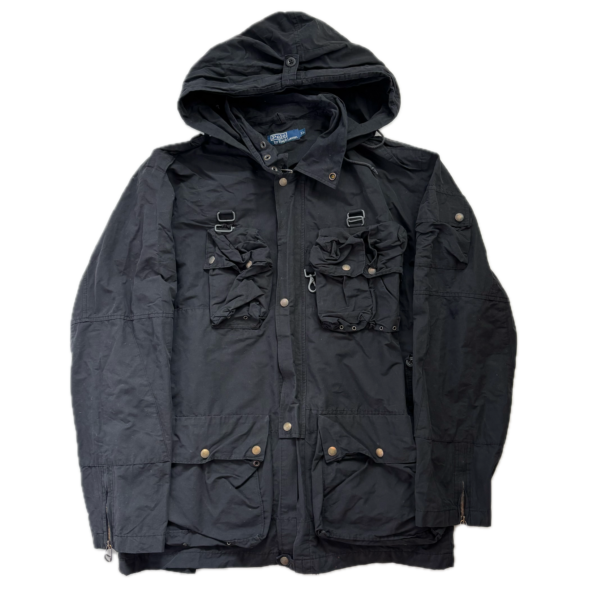 Polo Ralph Lauren Black Cargo Military Utility Jacket  - XL