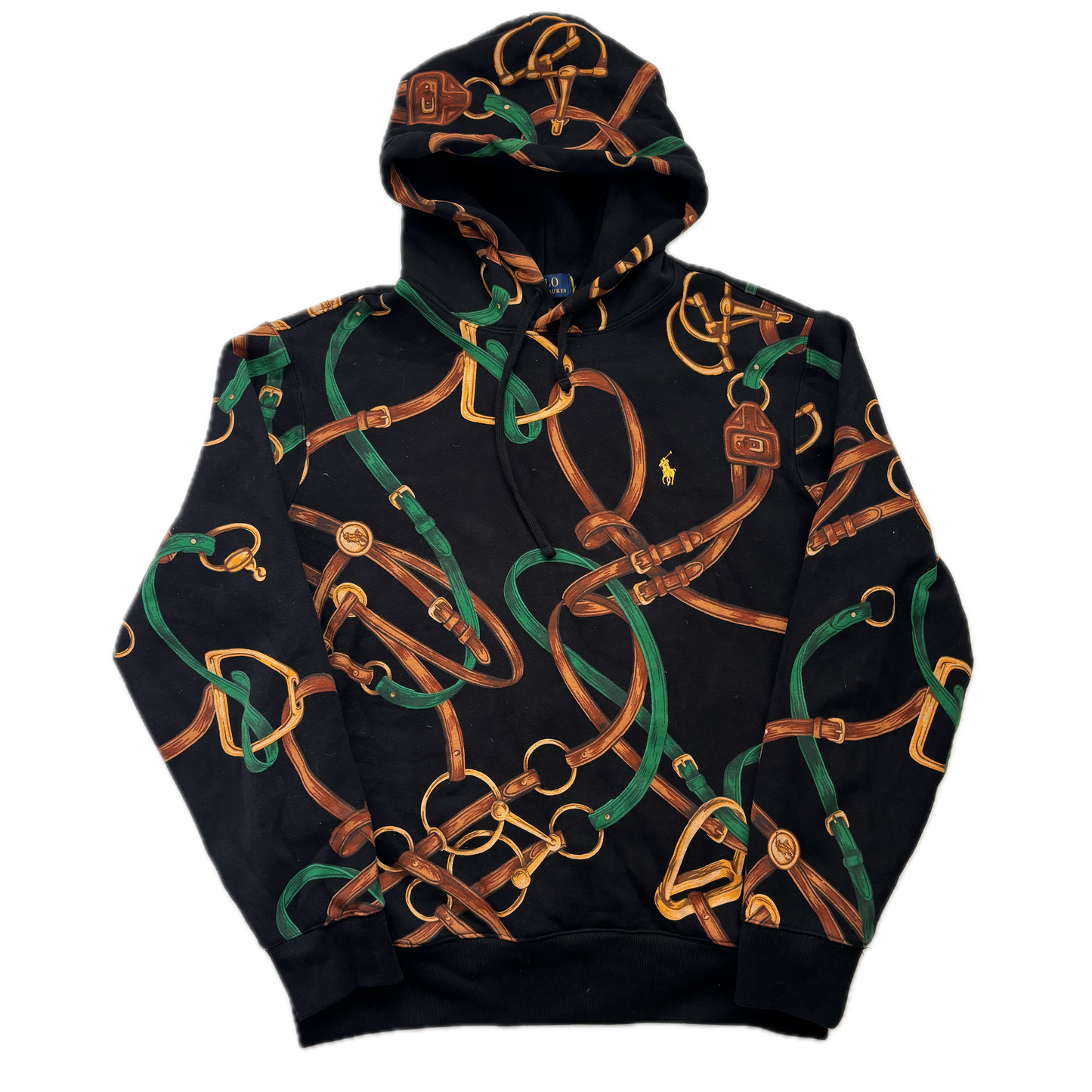 Polo Ralph Lauren Black Equestrian Print Hoodie - M