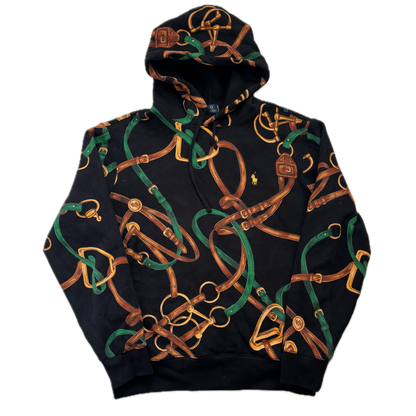Polo Ralph Lauren Black Equestrian Print Hoodie - M