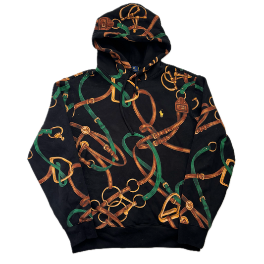 Polo Ralph Lauren Black Equestrian Print Hoodie - M