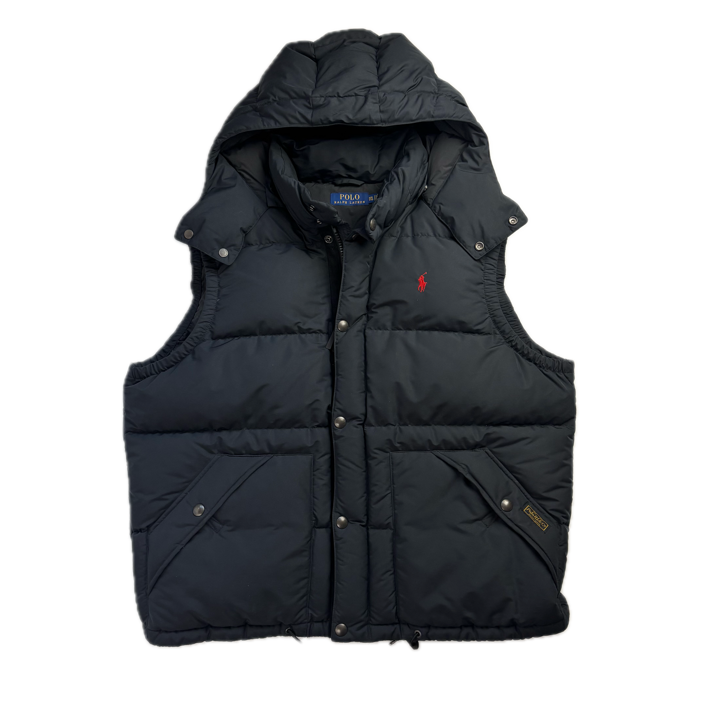 Polo Ralph Lauren Black Hooded Body Warmer Gilet Down Vest - XXL