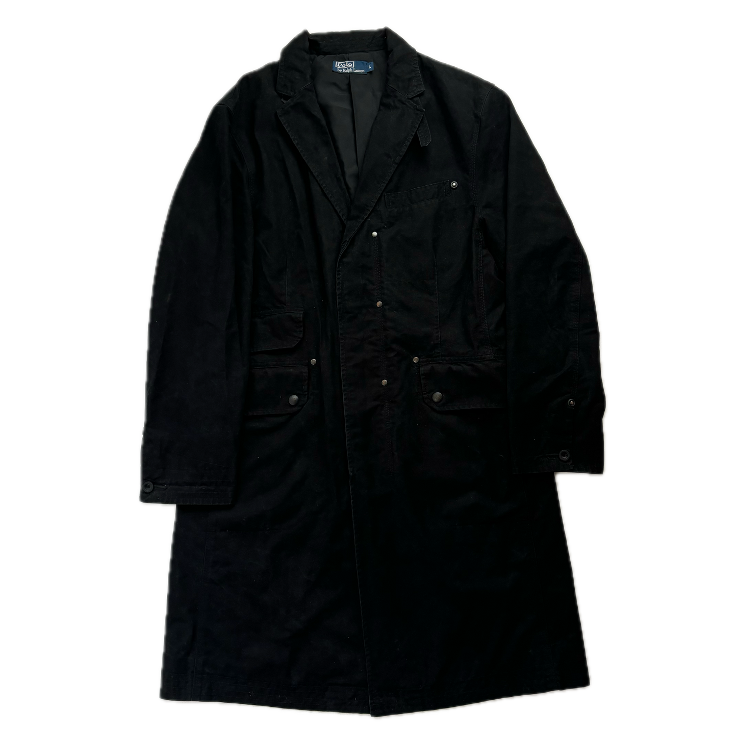 Polo Ralph Lauren Black Long Utility Jacket Over Coat - L