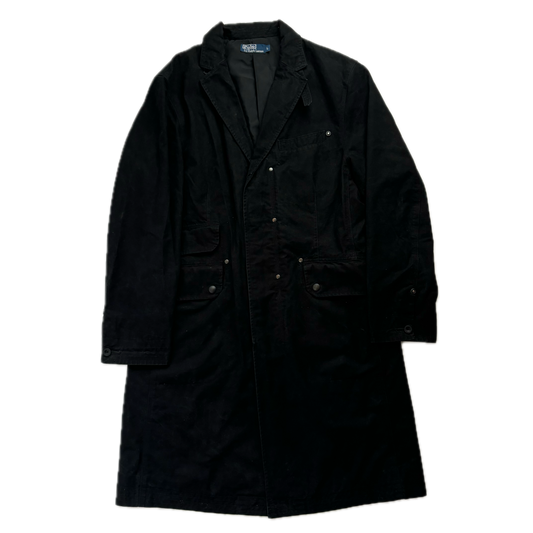 Polo Ralph Lauren Black Long Utility Jacket Over Coat - L