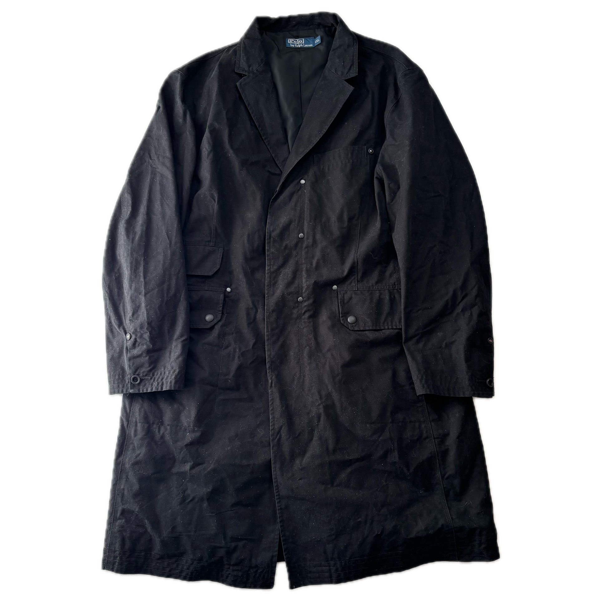 Polo Ralph Lauren Black Long Utility Jacket Over Coat - XXL