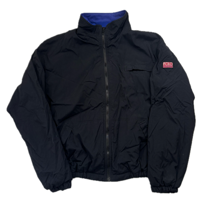 Polo Ralph Lauren Black Polo Sport Hi-Tech Patch Windbreaker Fleece Lined Jacket - L