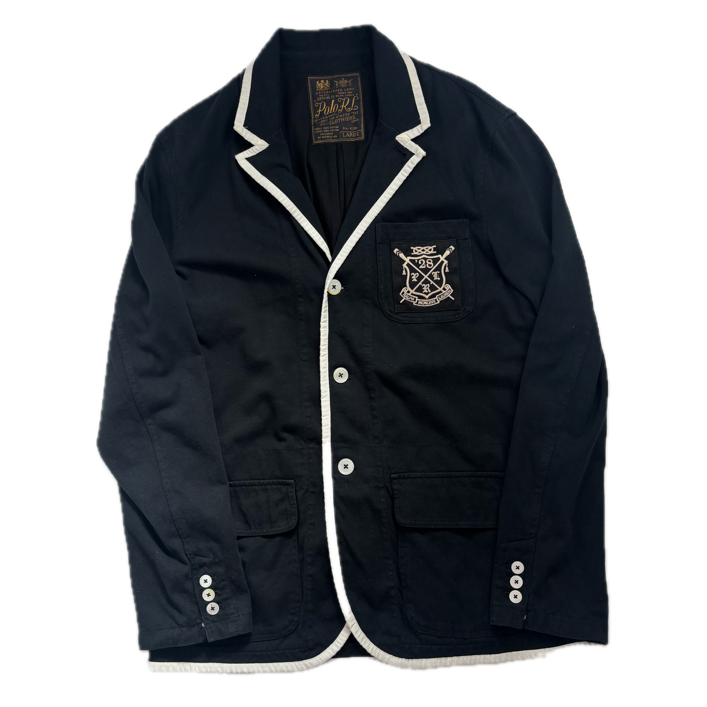 Black Rowing Crest Sports Jacket Blazer - L
