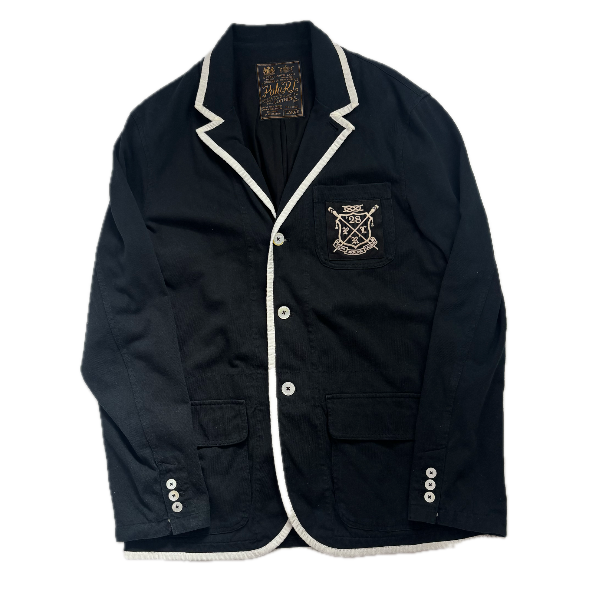 Black Rowing Crest Sports Jacket Blazer - L