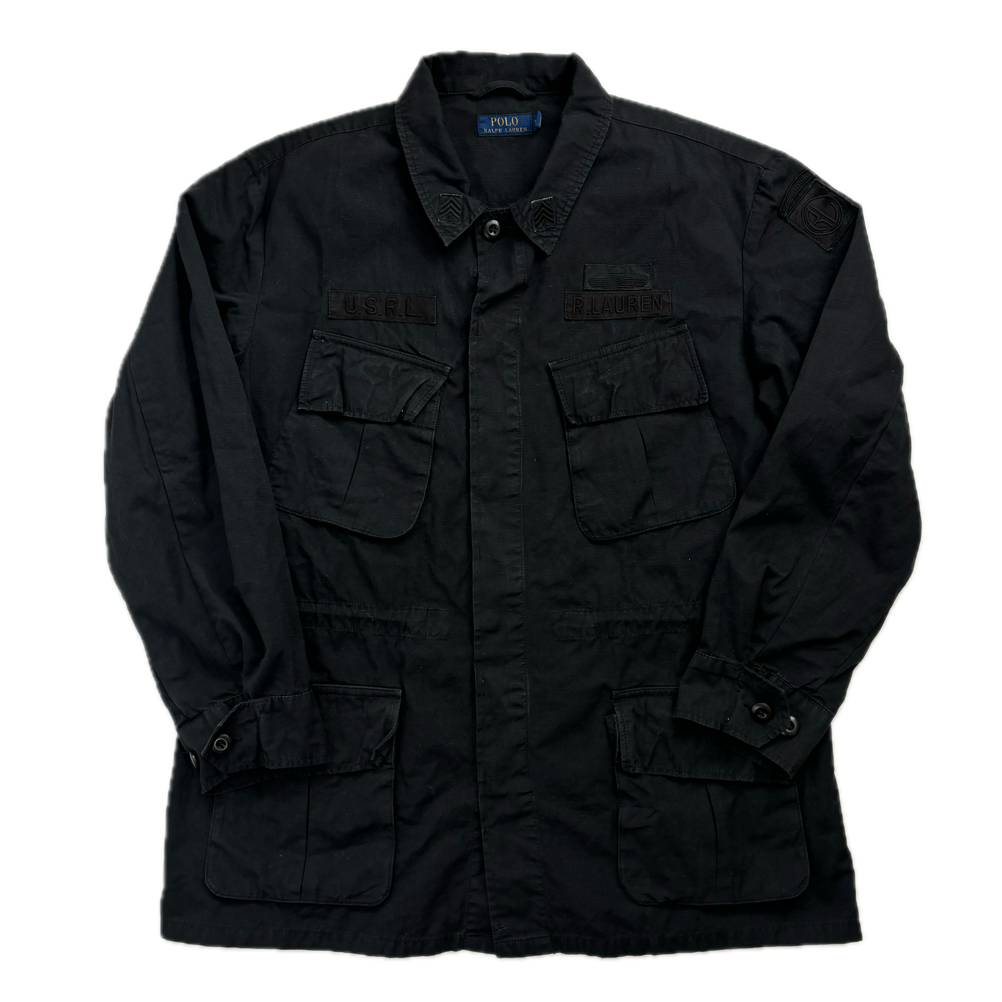 Polo Ralph Lauren Black Tropical Combat Jacket Military - L