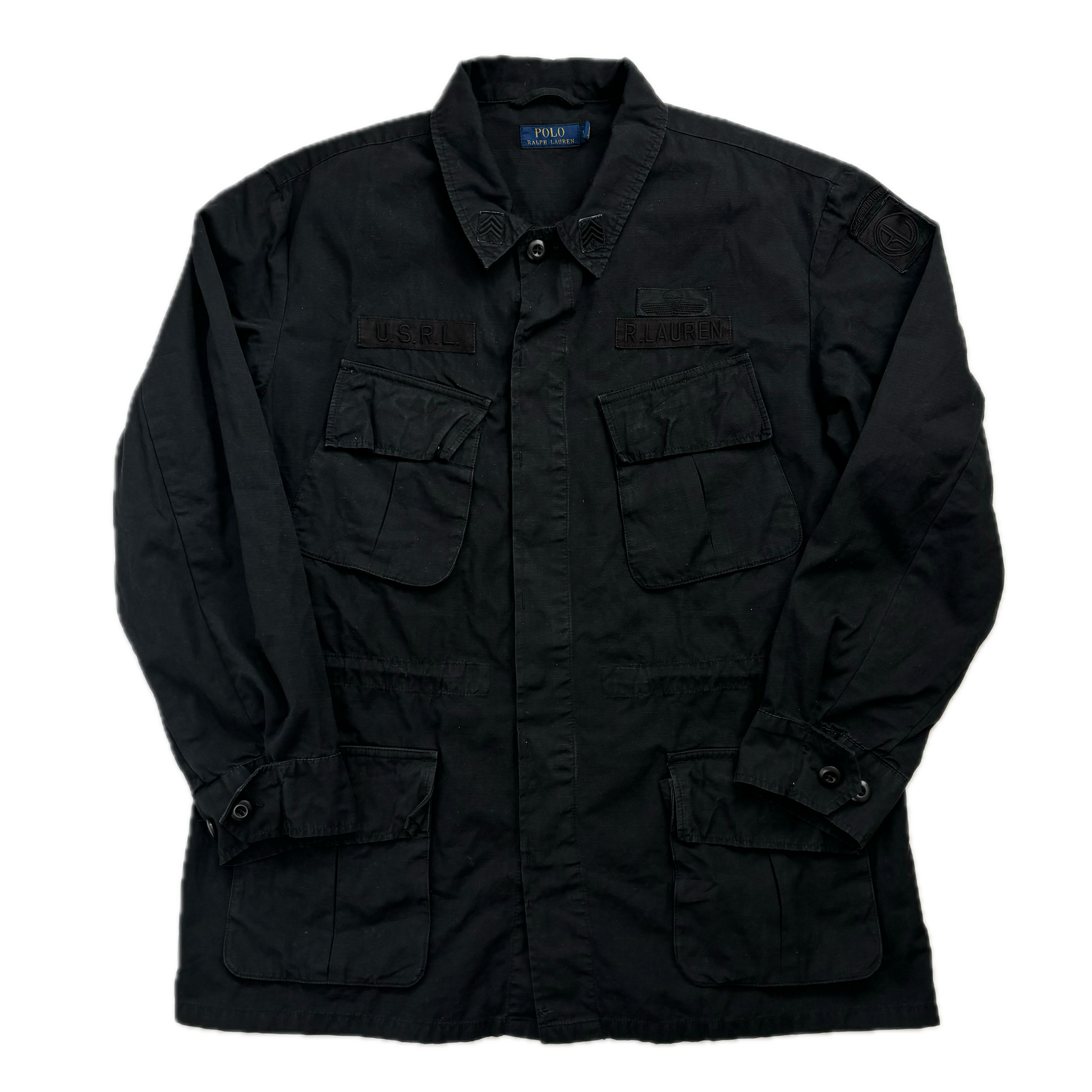 Polo Ralph Lauren Black Tropical Combat Jacket Military - L