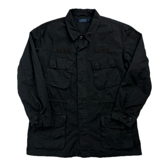Polo Ralph Lauren Black Tropical Combat Jacket Military - L
