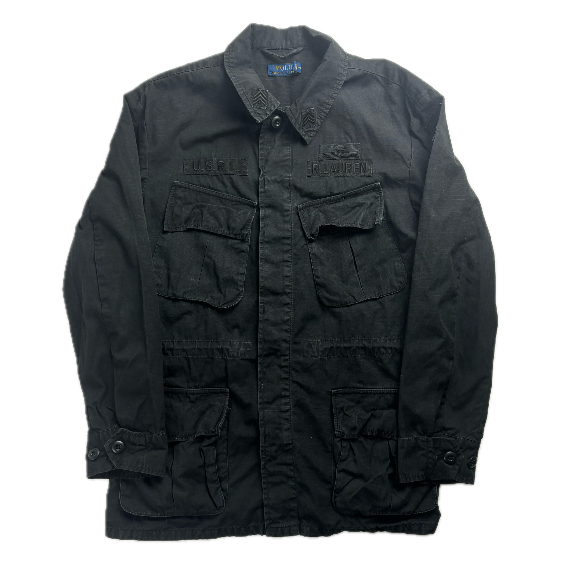 Polo Ralph Lauren Black Tropical Combat Jacket Military - S