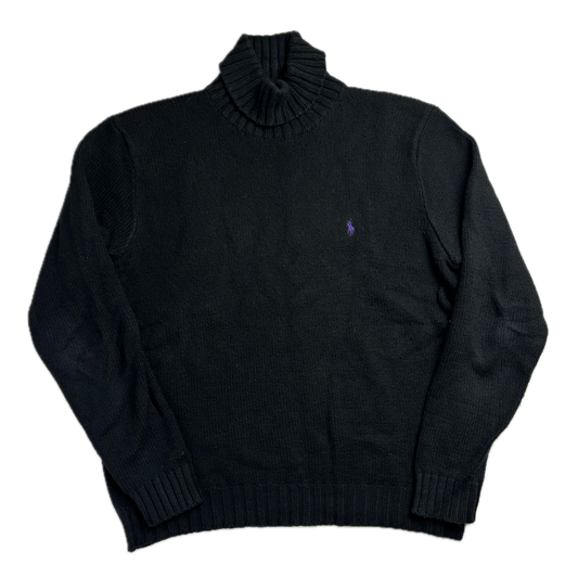 Polo Ralph Lauren Black Turtleneck Jumper Sweater (Cotton) - M
