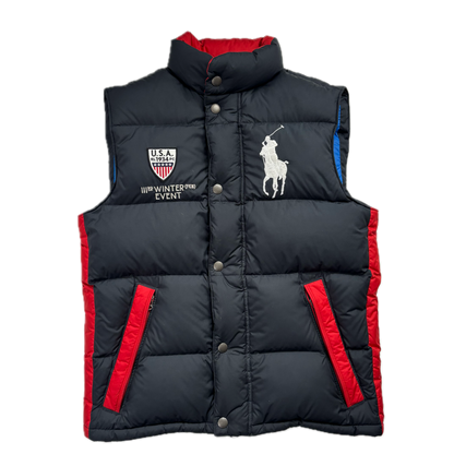 Polo Ralph Lauren Black USA Winter Event Puffer Gilet Down Vest - S