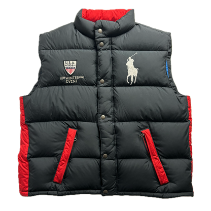 Polo Ralph Lauren Black USA Winter Event Puffer Gilet Down Vest - XXL