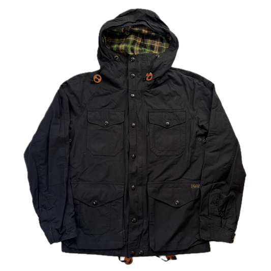 Polo Ralph Lauren Black Waxed Hooded Jacket Parka - S