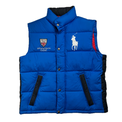Polo Ralph Lauren Blue Britain Winter Event Puffer Gilet Down Vest - L