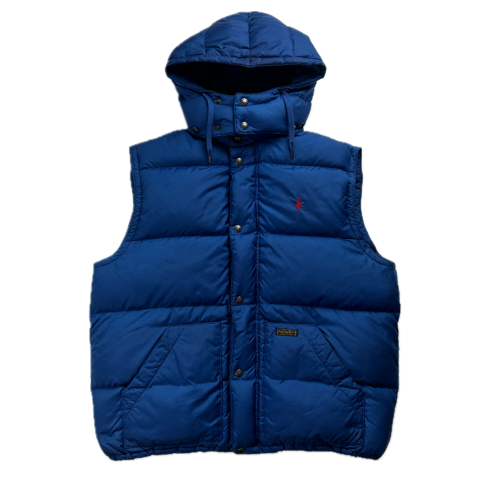 Polo Ralph Lauren Blue Hooded Body Warmer Gilet Down Vest -XL