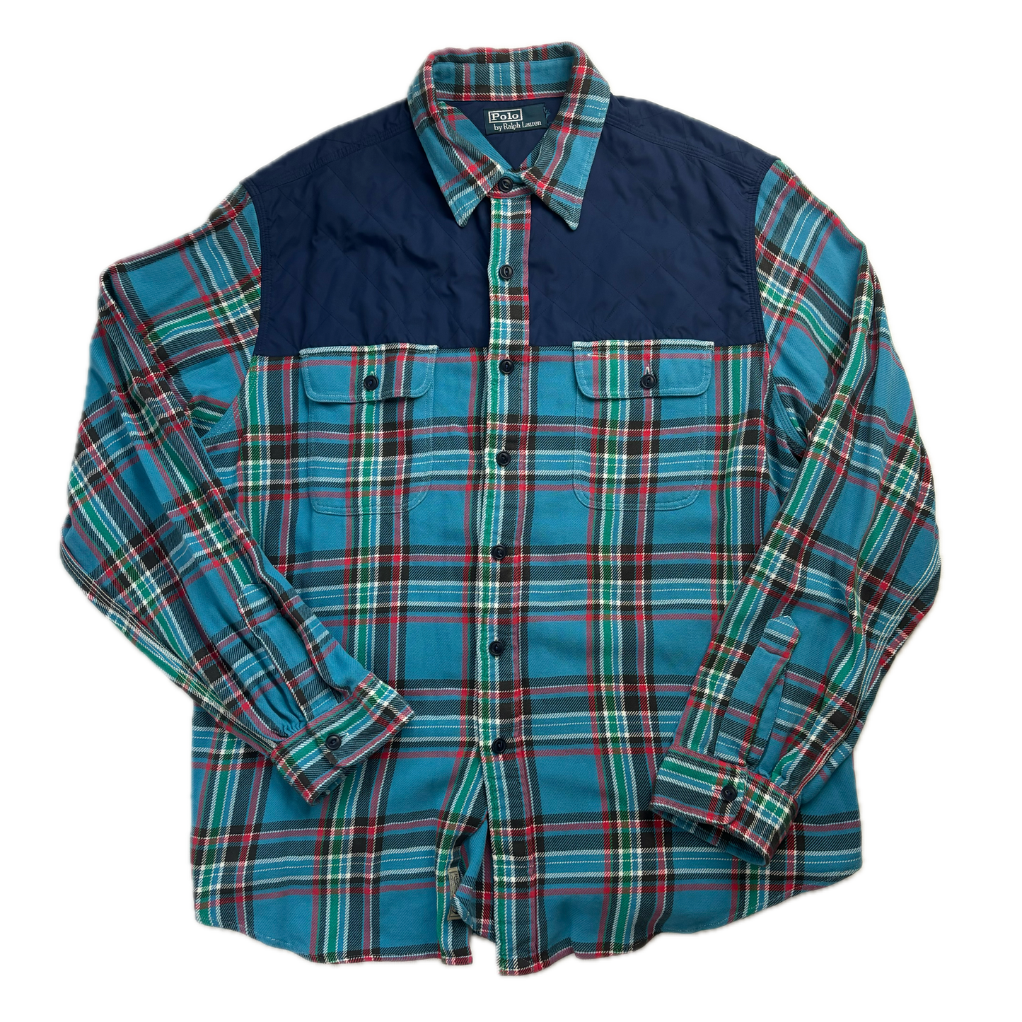 Polo Ralph Lauren Blue Hybrid Sportsman Flannel Shirt Check - XL